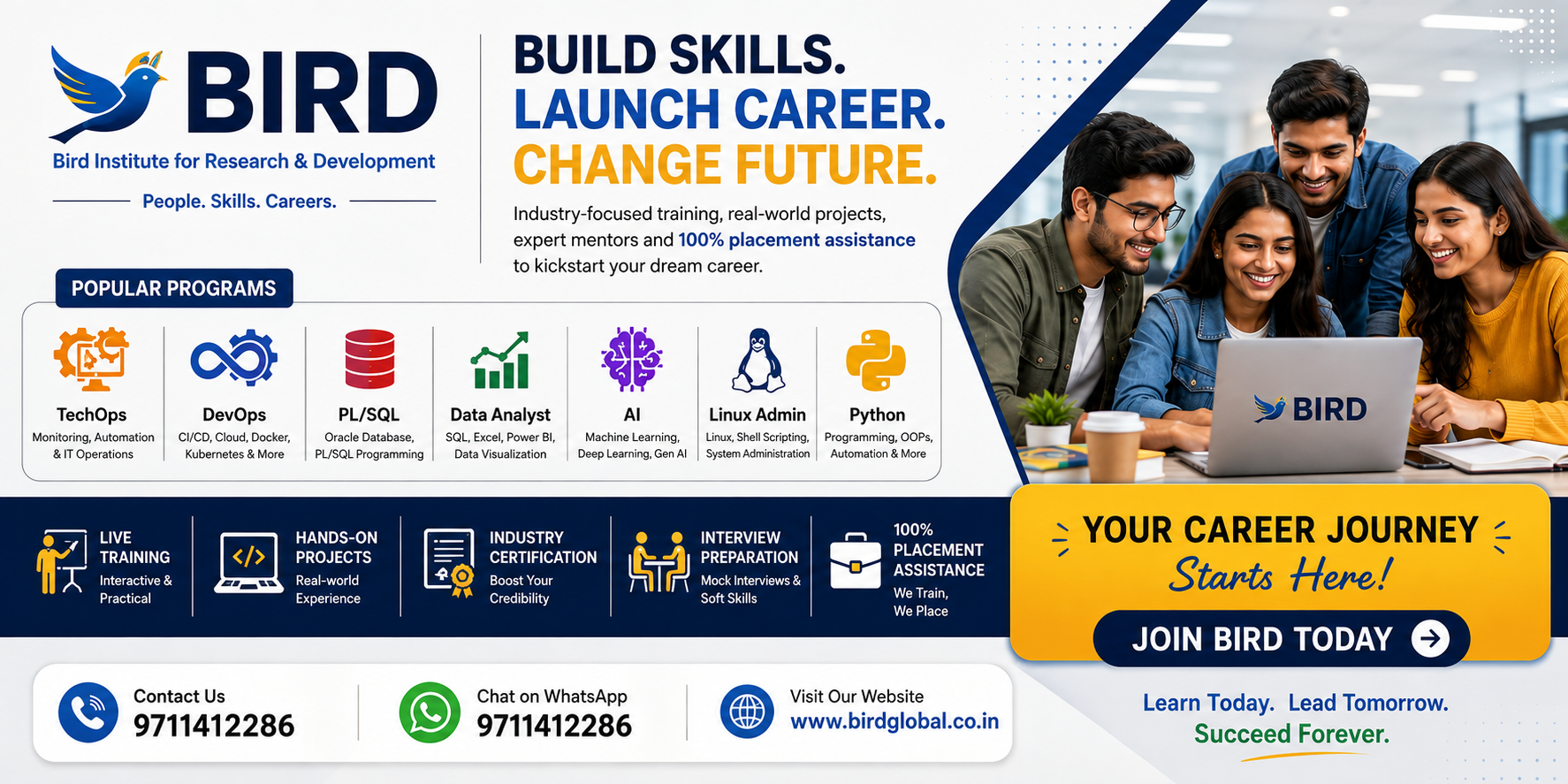 Join BIRD Institute for DevOps AI Data Analytics Python Linux and TechOps Training