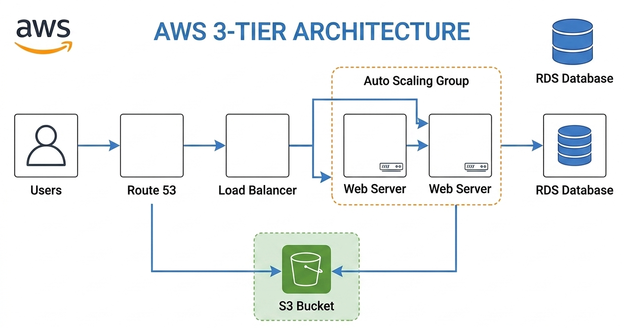 AWS Three Tier Architecture Diagram